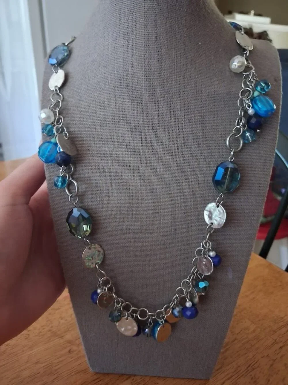36 inch White House Black Market beaded statement necklace
